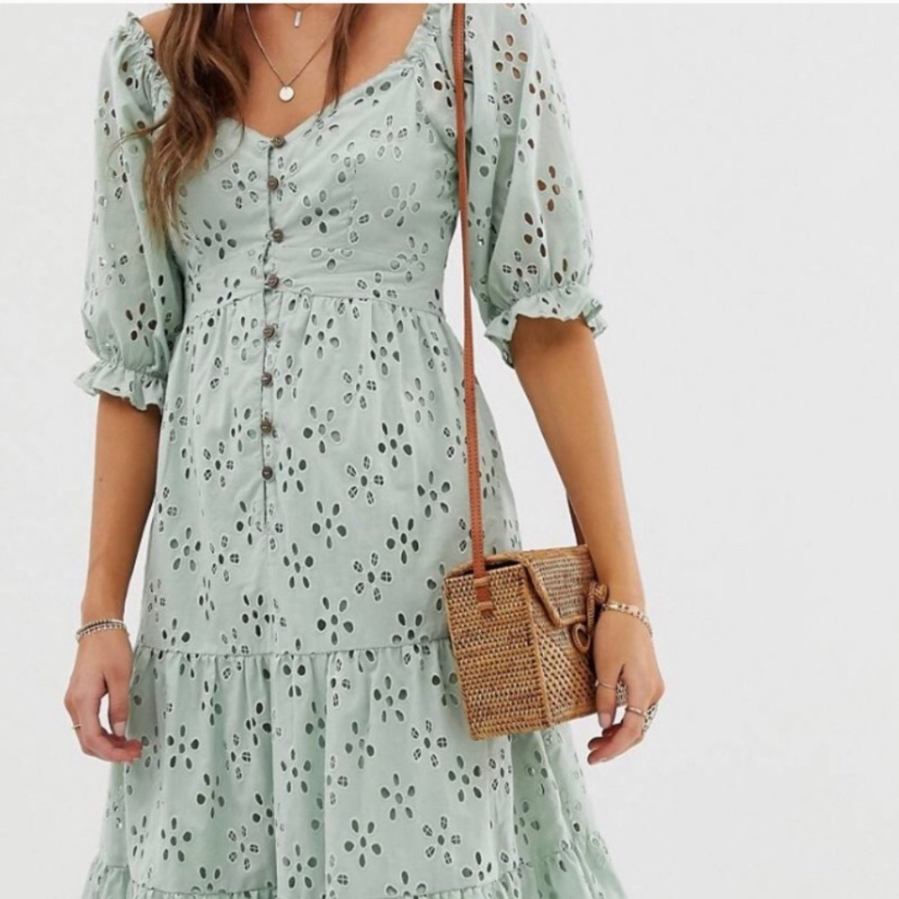 ASOS Broderie Midi Dress